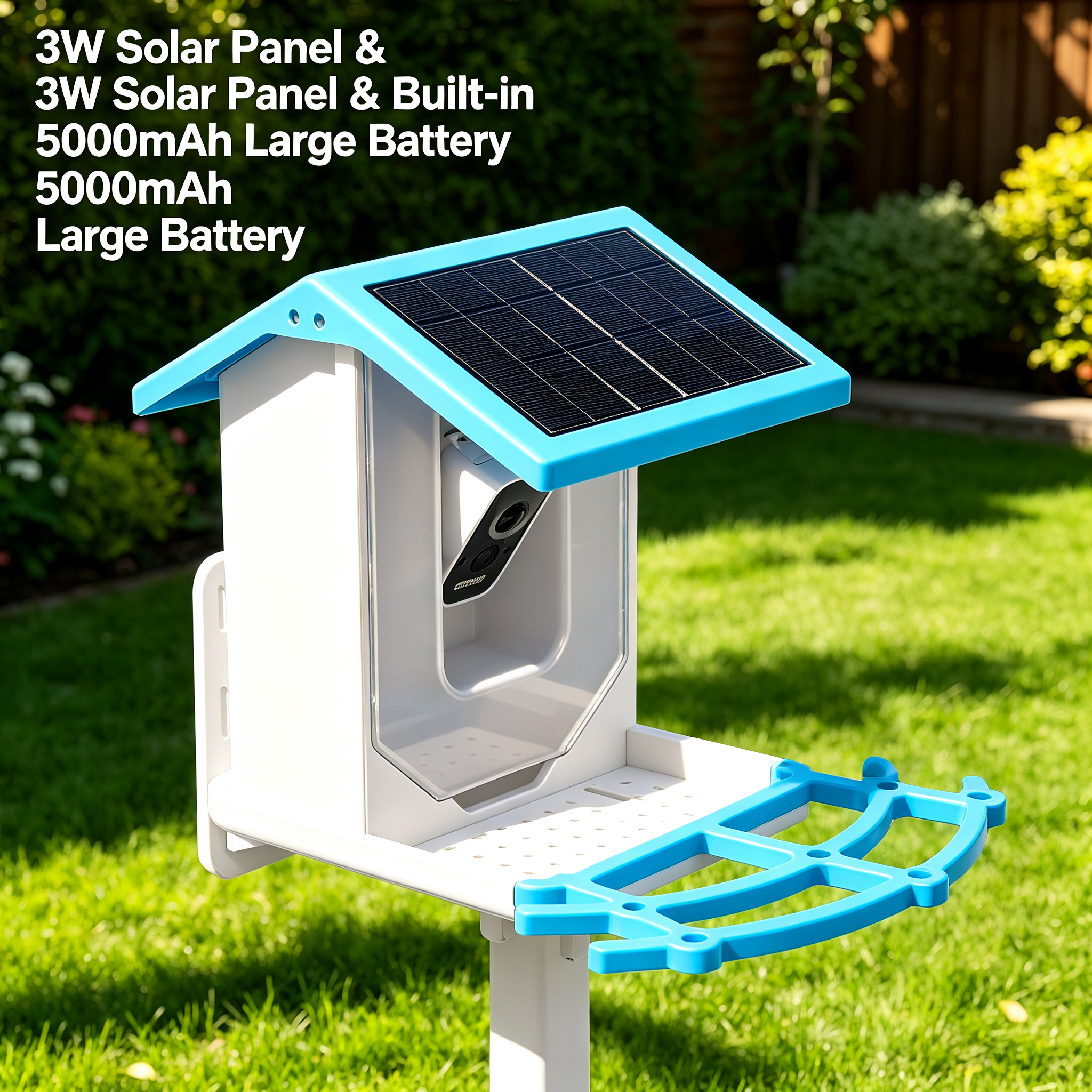 Smart Bird Feeder Camera - Solarbetriebener Vogelfutterspender mit 2,5K HD-Kamera, Intelligenter