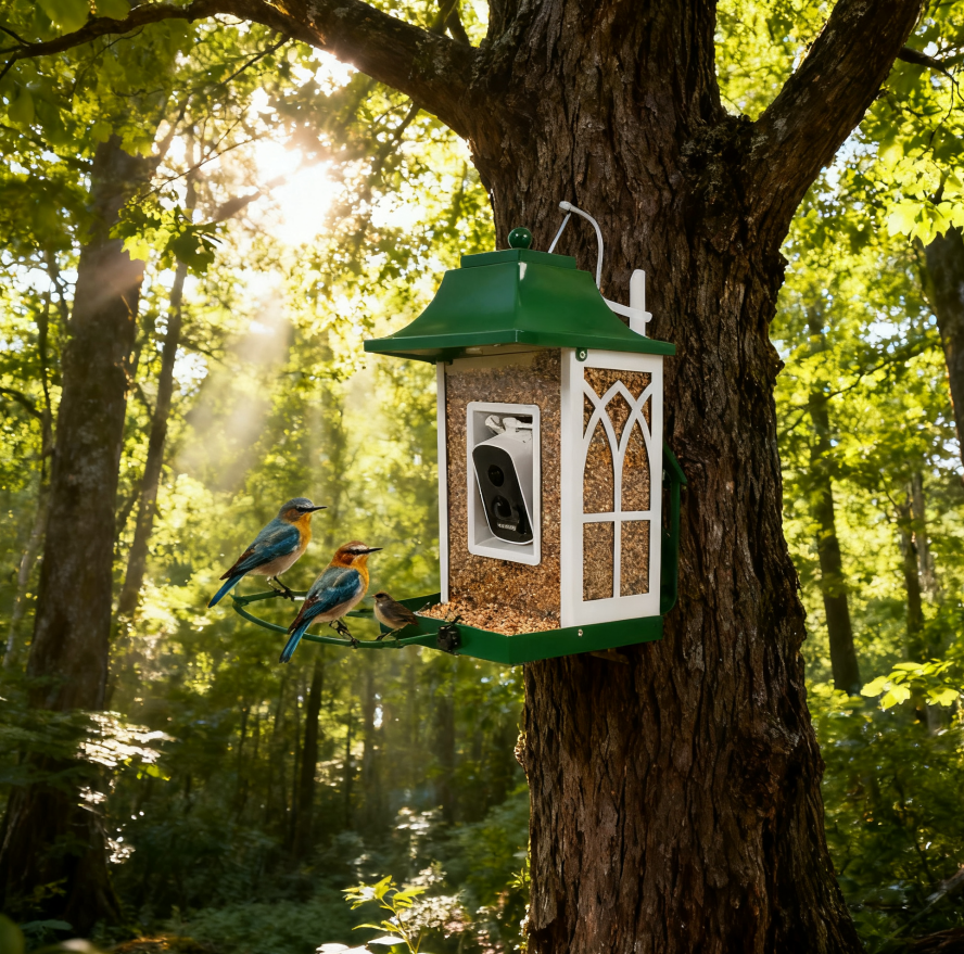 Smart Bird Feeder Camera - Intelligenter Vogelfutterspender mit Kamera, solarbetriebene 2K-Live-Feed-Kamera