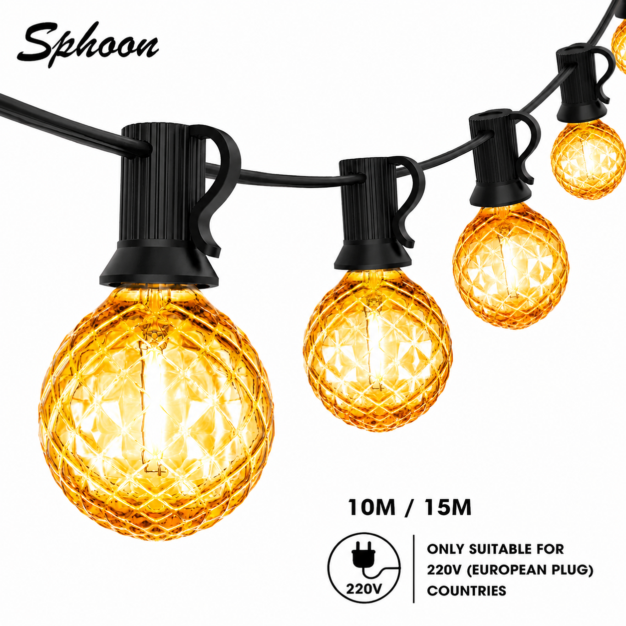 Smart Garden Light - Diamantförmige Lichterkette für den Außenbereich, Girlande,