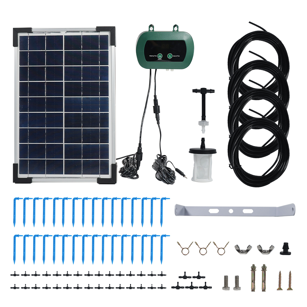 Smart Garden Solar - Solar-Hydroponik-Ausrüstung Mikro-Tropfpumpen Garten-Gewächshaus-Bewässerungsset Intelligenter Controller Tropfer