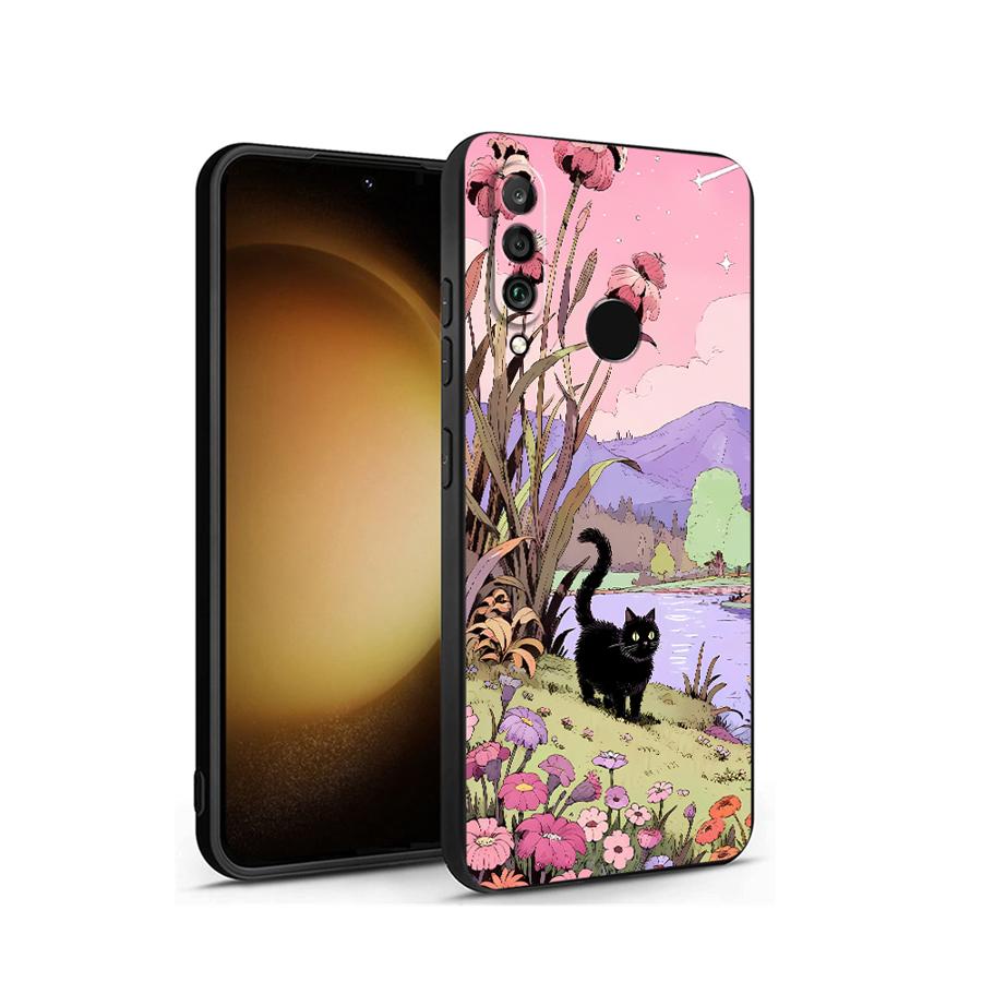 Huawei Smart Garden - Garten-Schwarze-Katzen-Bewegungs-Hülle für Huawei Pura 90 Pro
