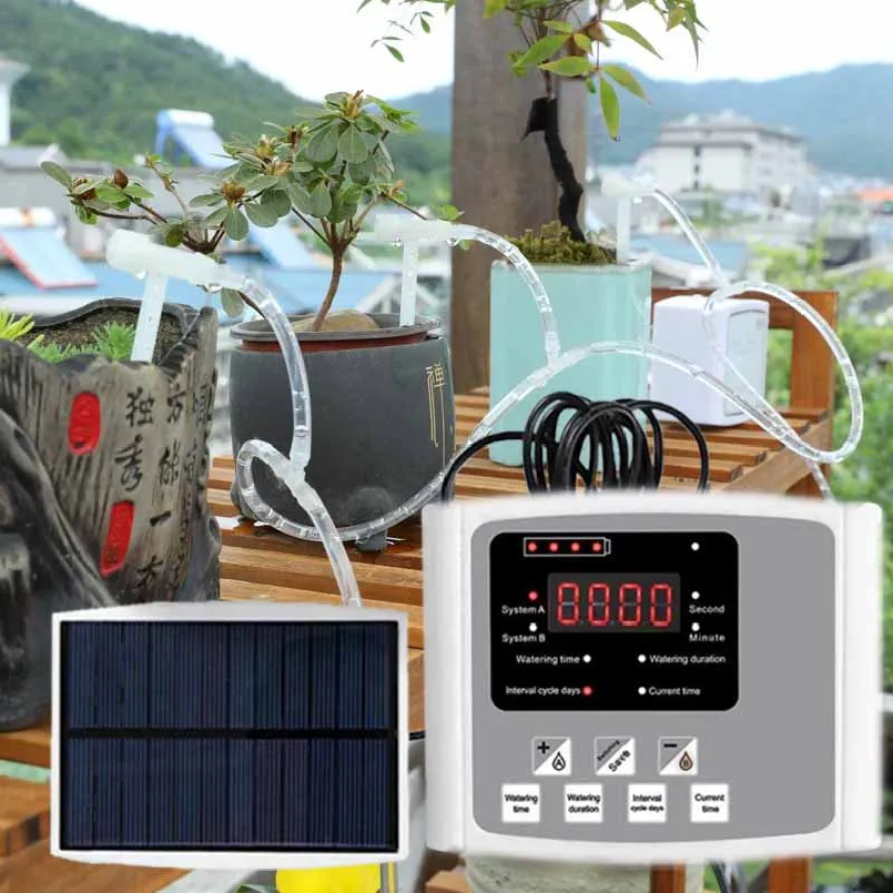 Smart Garden Hose Timer - Garten-Bewässerungsgerät mit Einstellbarem Ventil, Doppelpumpen-Controller, Timer-System,