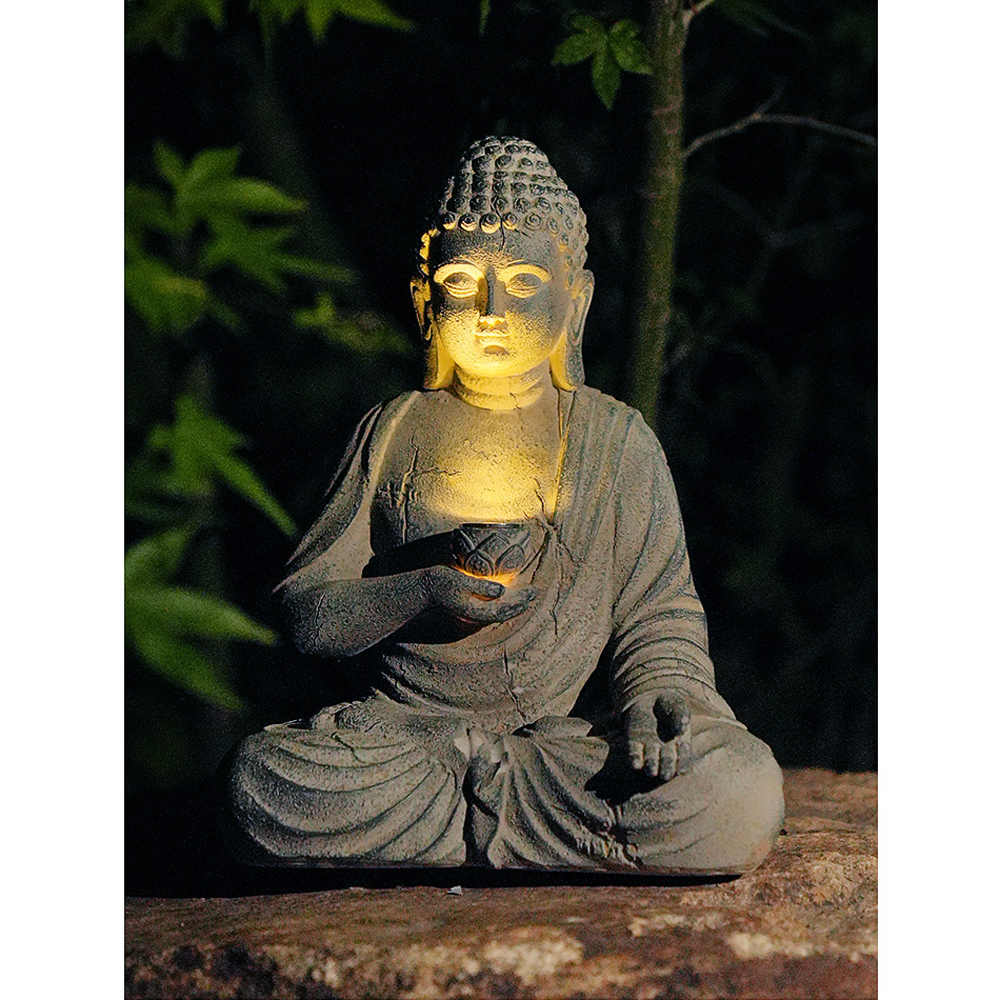 Harz Solar Buddha Statue Skulp – Smart Garden Solar Bewertung und Preis