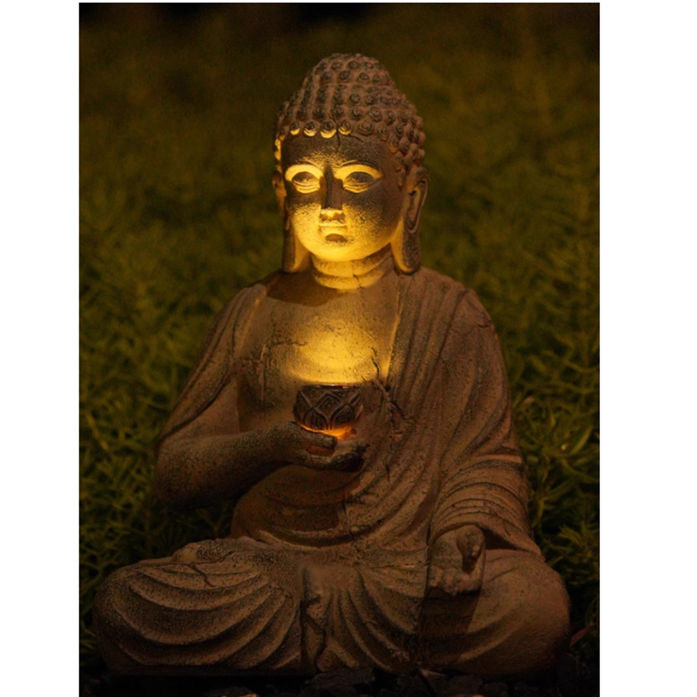 Harz Solar Buddha Statue Skulp – Smart Garden Solar Bewertung und Preis