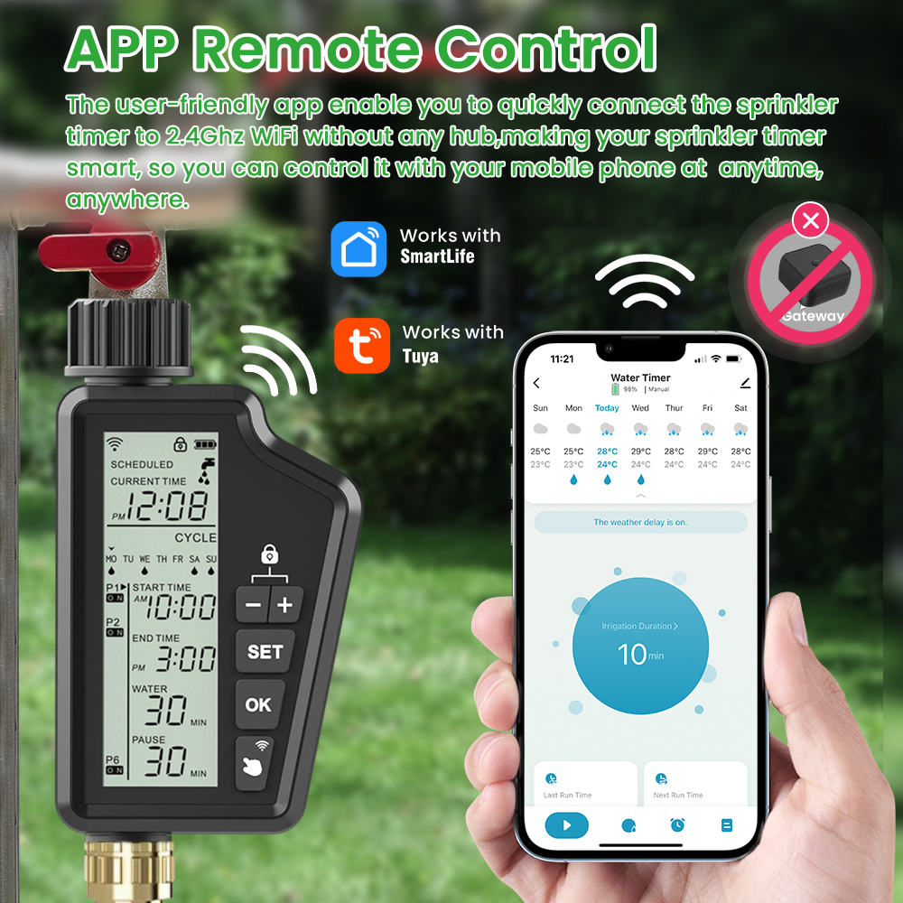 MIUCDA Gartengieß-Timer mit gr – Wifi Irrigation Timer Bewertung und Preis